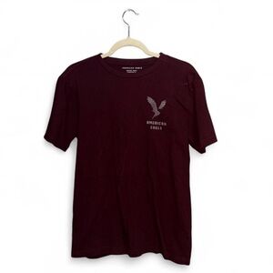 American Eagle Men’s Maroon Super Soft Short Sleeve Shirt Size Small